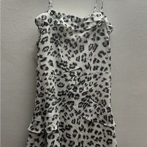 Millibon Black and White Leopard Print Mini Dress